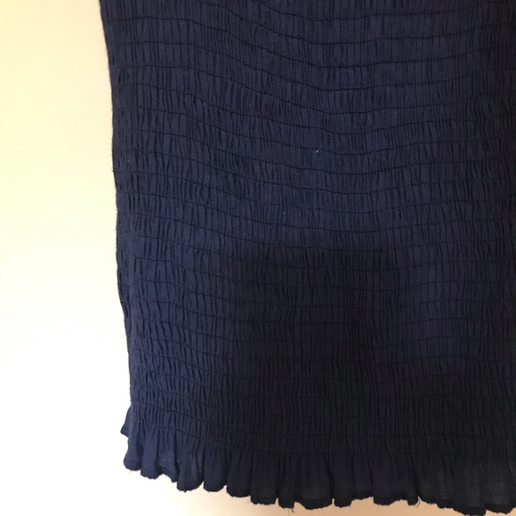 Navy Blue Shirred Bodycon Mini Dress - Picture 6 of 6
